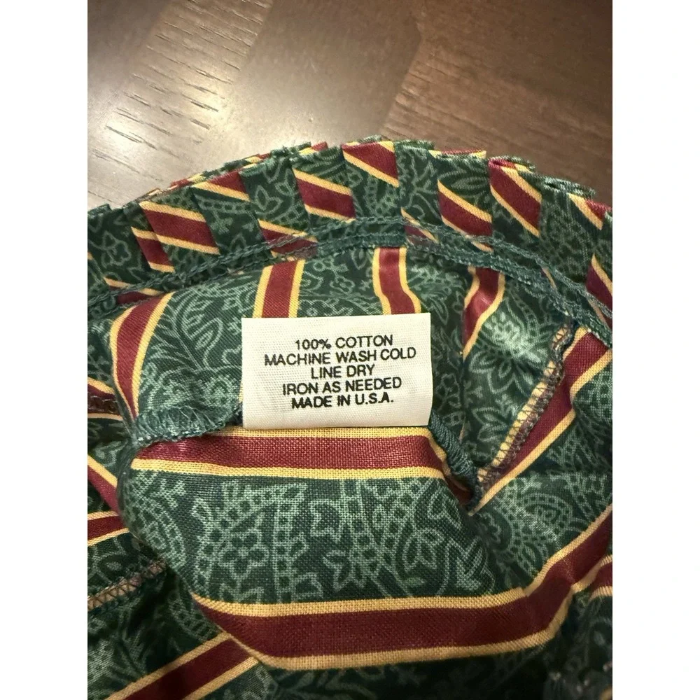 Longaberger Basket Liners Set of 4 –Holly Berry Stripe Christmas Holiday Retired